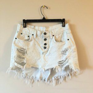 LF Carmar Denim White Mini Jean Skirt